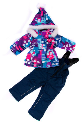 Дитячий зимовий комбінезон+куртка для дівчинки